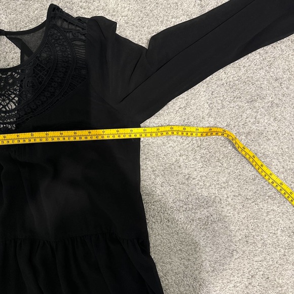 Express Black Long Sleeve Pull over Babydoll Short Dress Size Medium Pre-owned - Picture 10 of 12